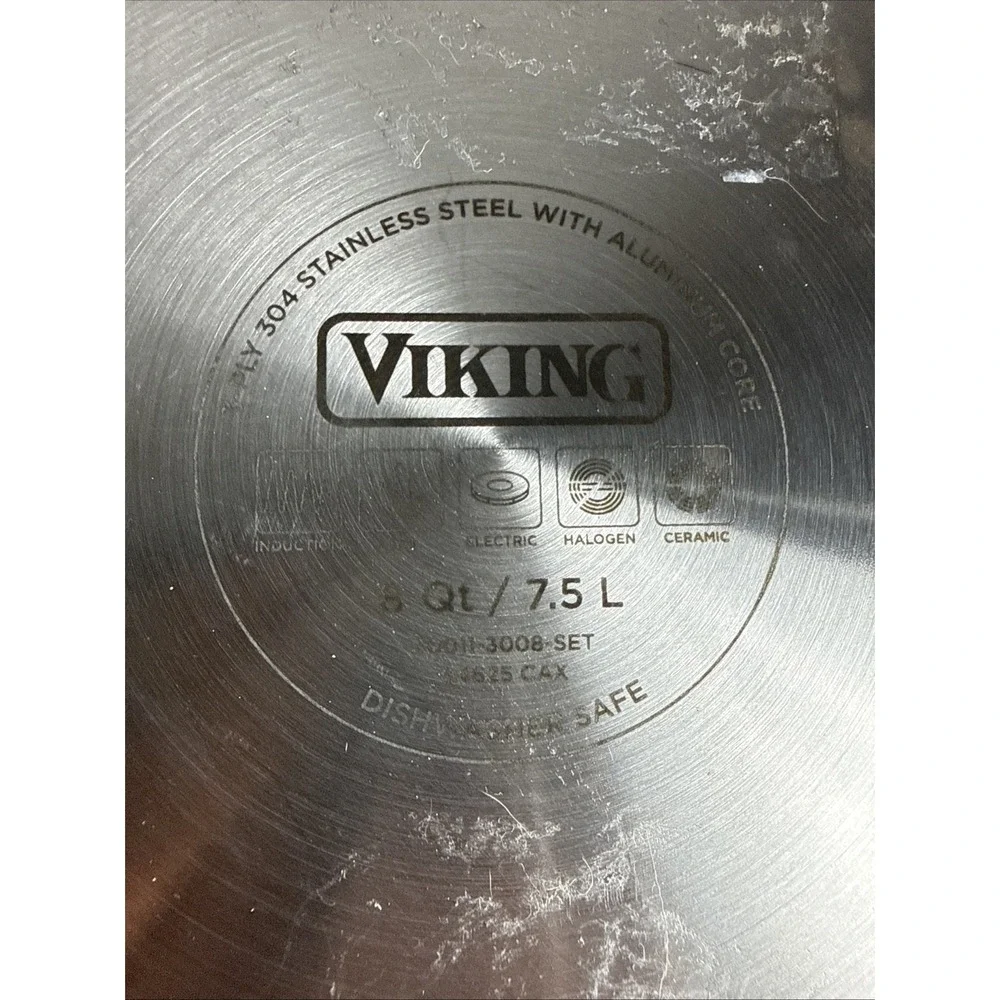Viking 3 ply Stock Pot Pasta Strainer 8-QT, 7.6L 18/8 Stainless Steel 3 Set